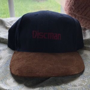Vintage Sony Discman suede bill ball cap / hat